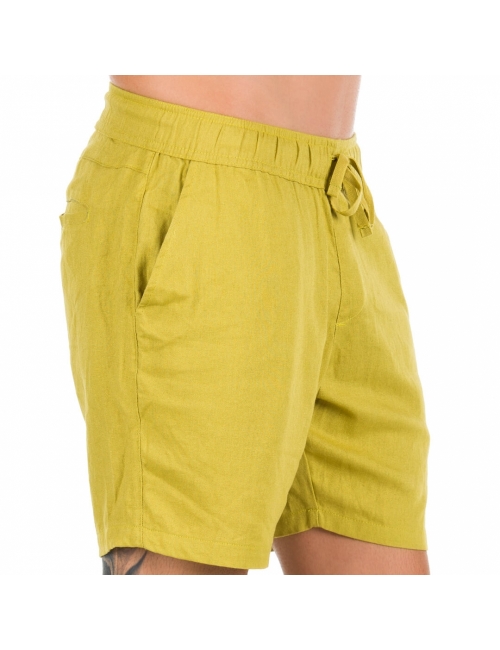 Bermuda Masculina Linho Verde Oliva