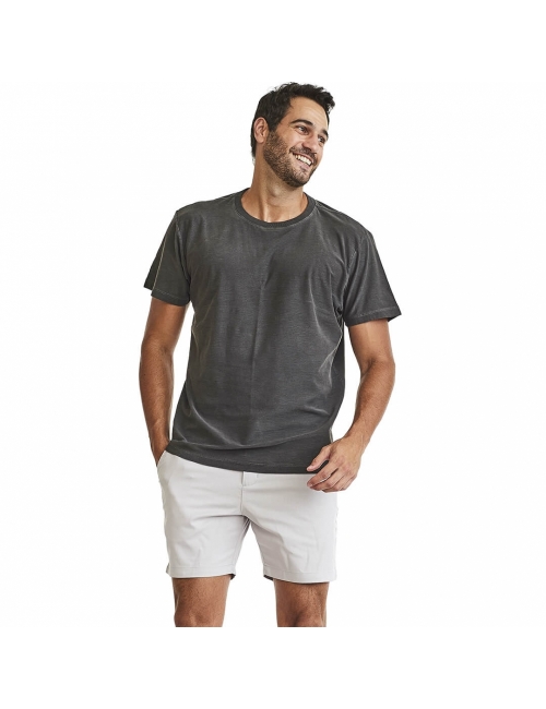 Bermuda Masculina Sarja Elástico Smart Fit Cinza