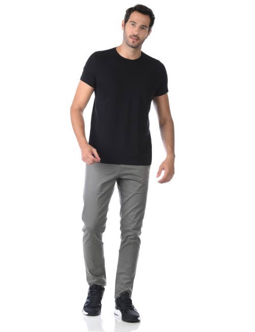 Calça Sarja Alfaiataria Clássica Elastano - Cinza