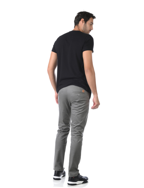 Calça Sarja Alfaiataria Clássica Elastano - Cinza