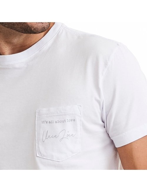 Camiseta Masculina Bolso Branca - Its All About Love