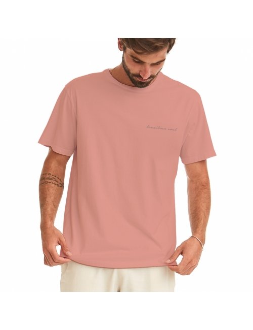 Camiseta Coqueiro Masculina - Laranja Salmão