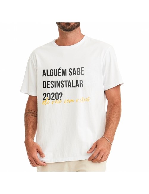 Camiseta Desinstala 2020 - Branco