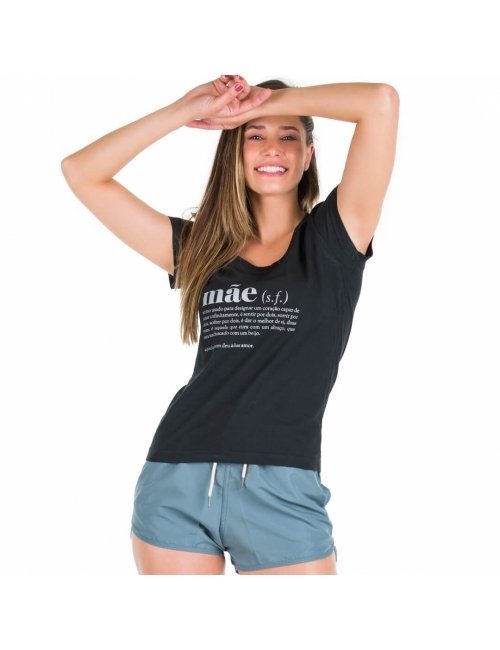 Camiseta Feminina Dia das Mães Preta 