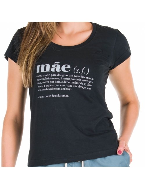 Camiseta Feminina Dia das Mães Preta 
