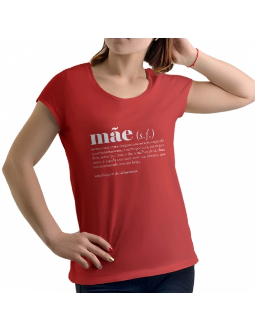 Camiseta Feminina Dia das Mães Vermelha 