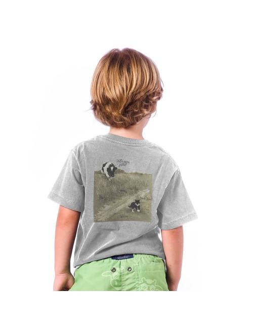 Camiseta Infantil Meme Da Vaca - Cinza