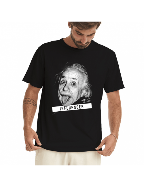 Camiseta Influencer Albert Einstein - Preta