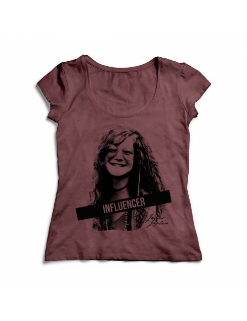 Camiseta Influencer Janis Joplin - Vinho