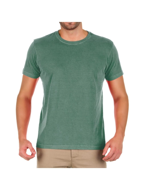 Camiseta Masculina Básica Estonada Verde Bandeira