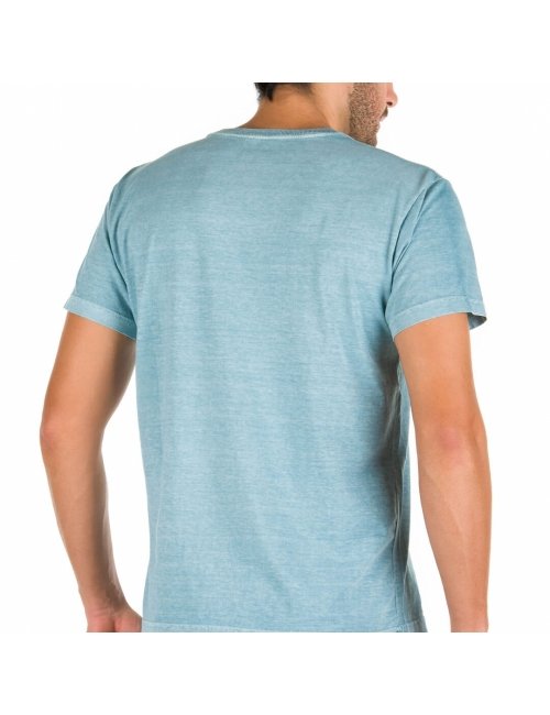 Camiseta Masculina Básica Flamê Azul Celeste