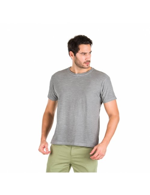 Camiseta Masculina Básica Flamê Cinza