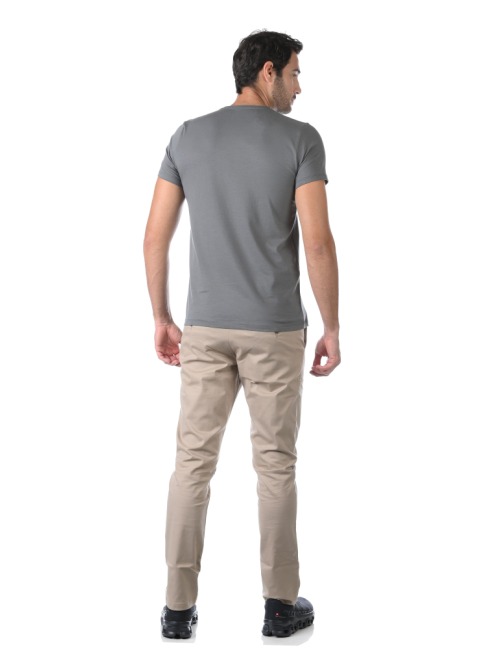 Camiseta Masculina Slim BASICOW - Algodão Egípcio Cinza