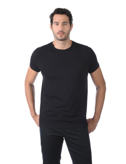 Camiseta Masculina Slim BASICOW - Algodão Egípcio Preta