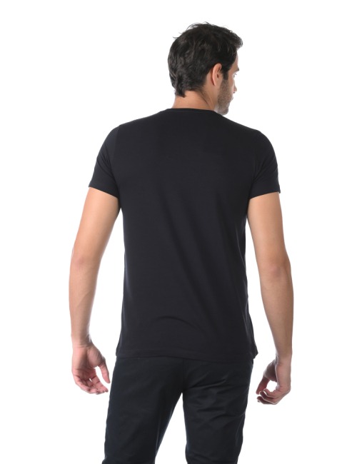 Camiseta Masculina Slim BASICOW - Algodão Egípcio Preta