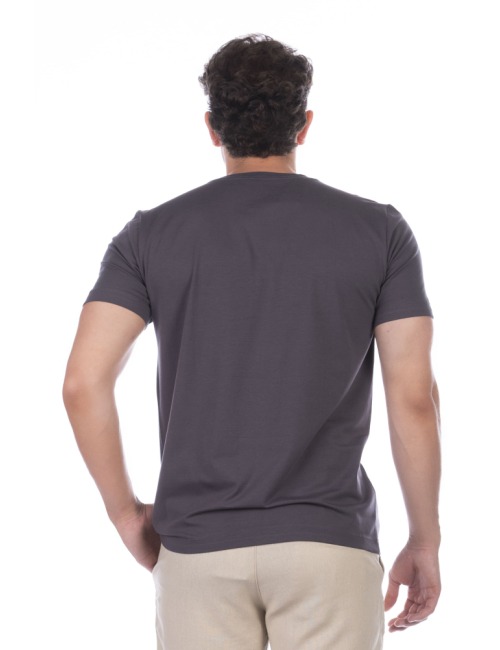 Camiseta Masculina BASICOW - Algodão Pima Menegotii Chumbo