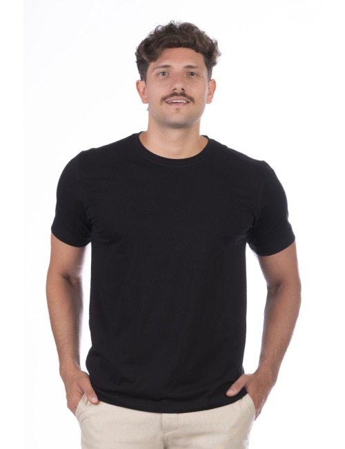 Camiseta Masculina BASICOW - Algodão Pima Menegotii Preta