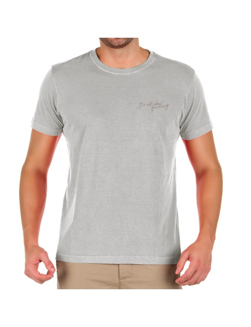 Camiseta Masculina BBQ Cinza Estonado