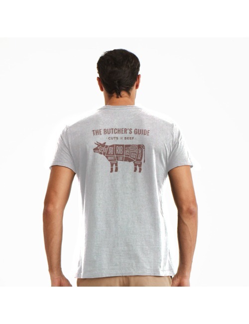 Camiseta Masculina BBQ Cinza Estonado