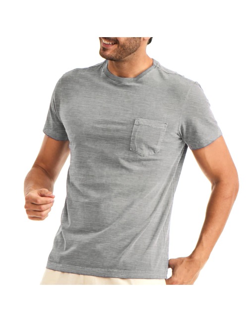 Camiseta Masculina Bolso Verde Estonado - Básica