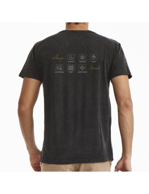 Camiseta Masculina Dia dos Pais - Preta Marmorizada