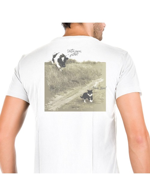 Camiseta Masculina Meme Da Vaca Lôca - Branca Camiseta Masculina Meme Da Vaca Lôca - Branca