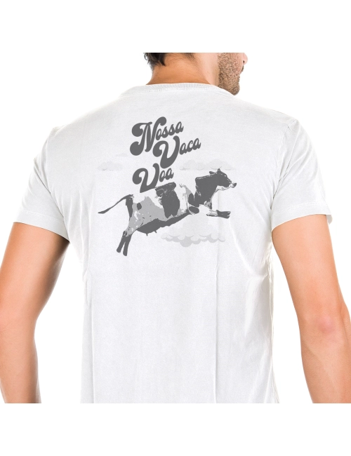 Camiseta Masculina Nossa Vaca Voa - Branca
