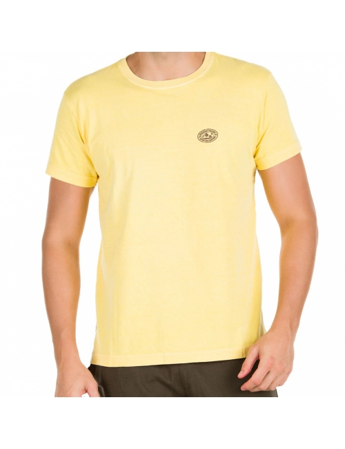 Camiseta Masculina  Safari Hipopótamo Amarela