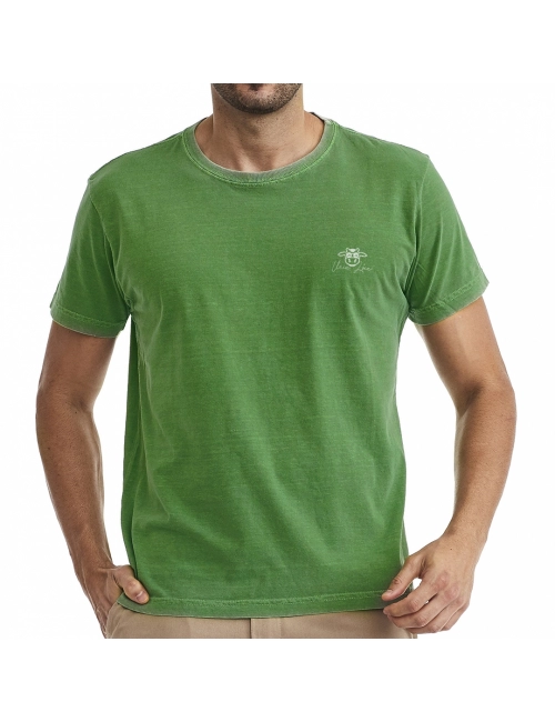 Camiseta Masculina Assinatura Vaca Lôca Verde com Cinza