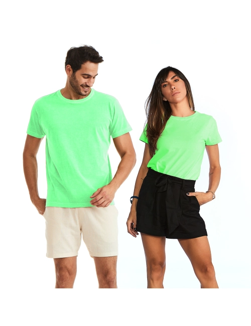 Camiseta Unissex Básica Vaca Lôca Verde Neon