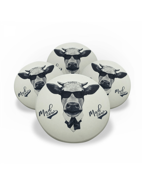 Jogo Porta Copos de Cerâmica 4 unidades - Mad Cow