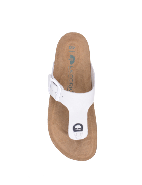 Le Cork Sandália Cascais Cortiça Branco