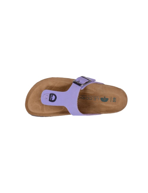Le Cork Sandália Cascais Cortiça Lavanda Estonado