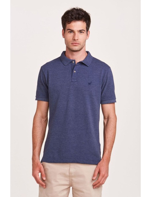 Polo Zapalla Piquet Mescla - Azul Marinho