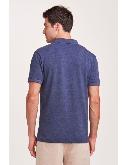 Polo Zapalla Piquet Mescla - Azul Marinho