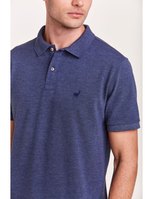 Polo Zapalla Piquet Mescla - Azul Marinho