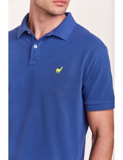 Polo Zapalla Piquet Mescla - Azul Índigo