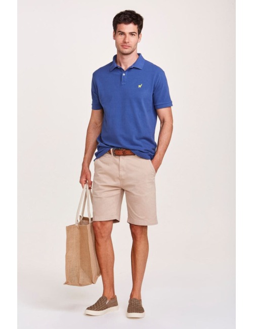 Polo Zapalla Piquet Mescla - Azul Índigo