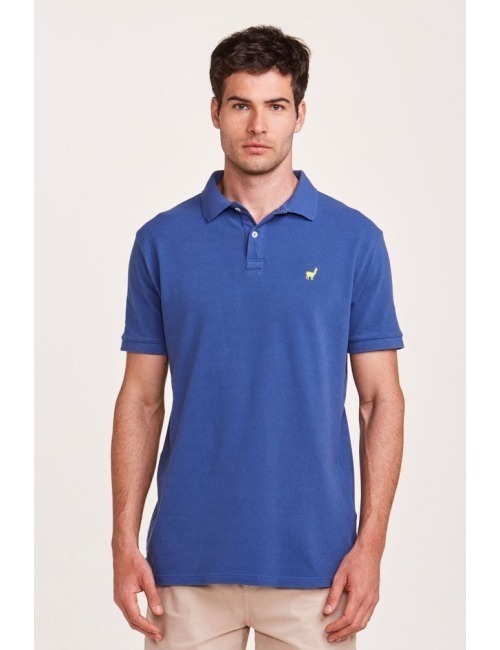 Polo Zapalla Piquet Mescla - Azul Índigo