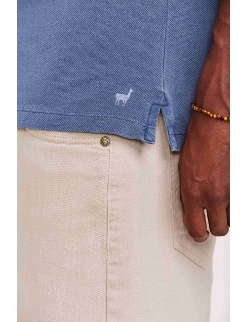 Polo Zapalla Piquet Stone - Azul Marinho