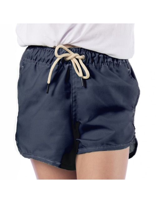 Short Infantil Praia Feminino Azul Petróleo Liso