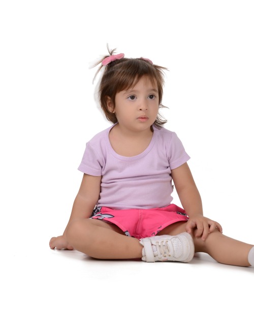 Short Infantil Praia Feminino Rosa Não Aguenta Bebe Leite
