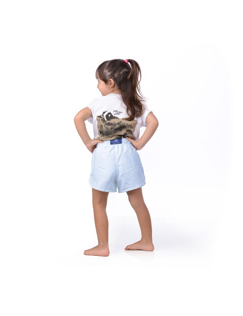 Short Infantil Praia Feminino Azul Bebê Listrado Saint Barth