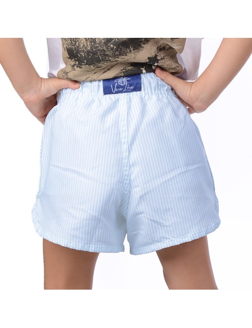 Short Infantil Praia Feminino Azul Bebê Listrado Saint Barth