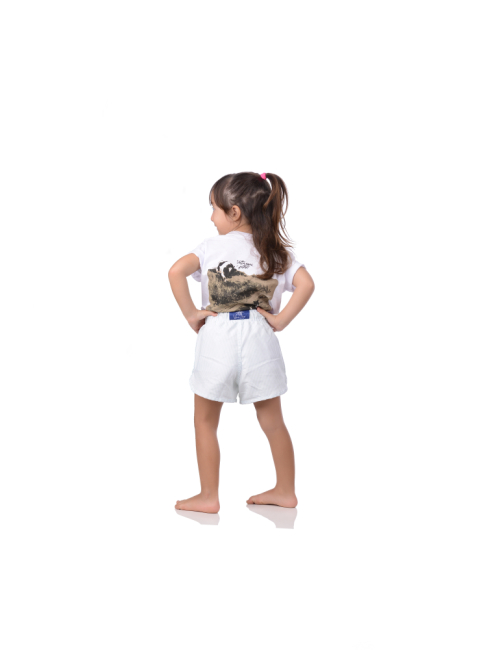 Short Infantil Praia Feminino Verde Tifany Listrado Maldivas