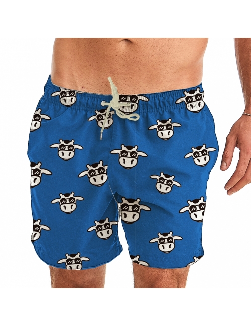 Short Masculino Praia Azul Caneta Vaca Lôca Short Masculino Praia Azul Caneta Vaca Lôca