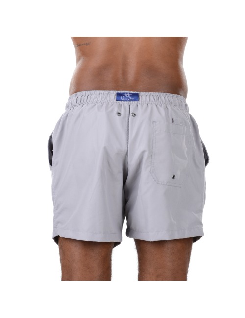 Short Masculino Praia Cinza Liso