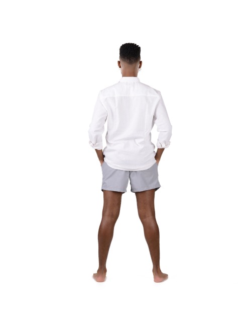 Short Masculino Praia Cinza Liso