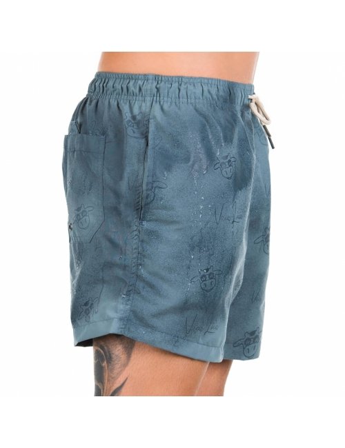 Short Masculino Azul Liso Multi-uso