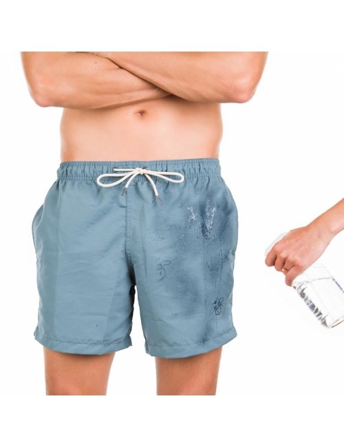 Short Masculino Azul Liso Multi-uso